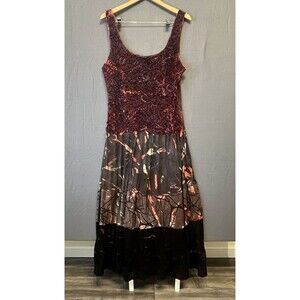 Tiered Maxi Dress Size L Lace Ribbon Embellish Whimsigoth Fairy 90s Steampunk